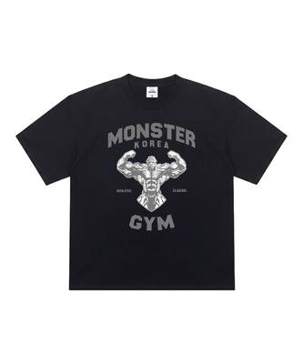 KOREAMONSTER Km12 Мужская спортивная футболка с коротким рукавом Черная