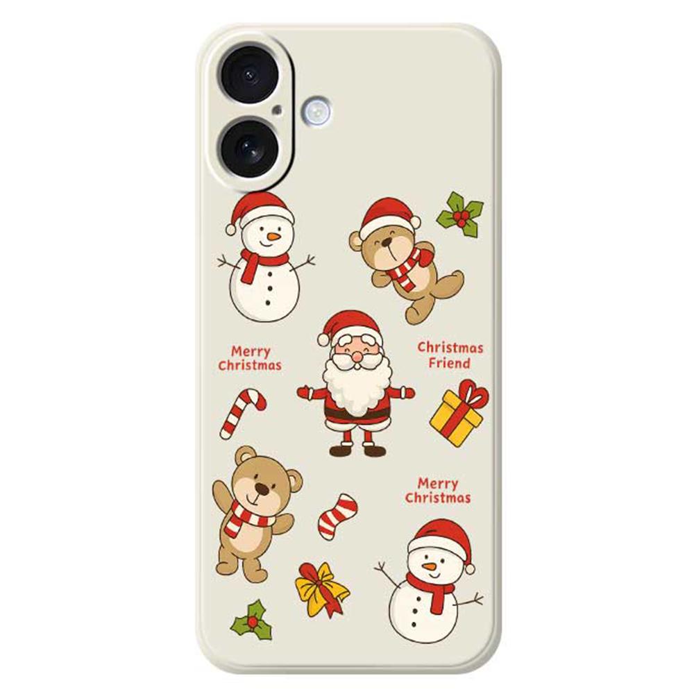 For iPhone 17 Case Christmas Friends Pattern Printing Straight Edge TPU Phone Back Cover