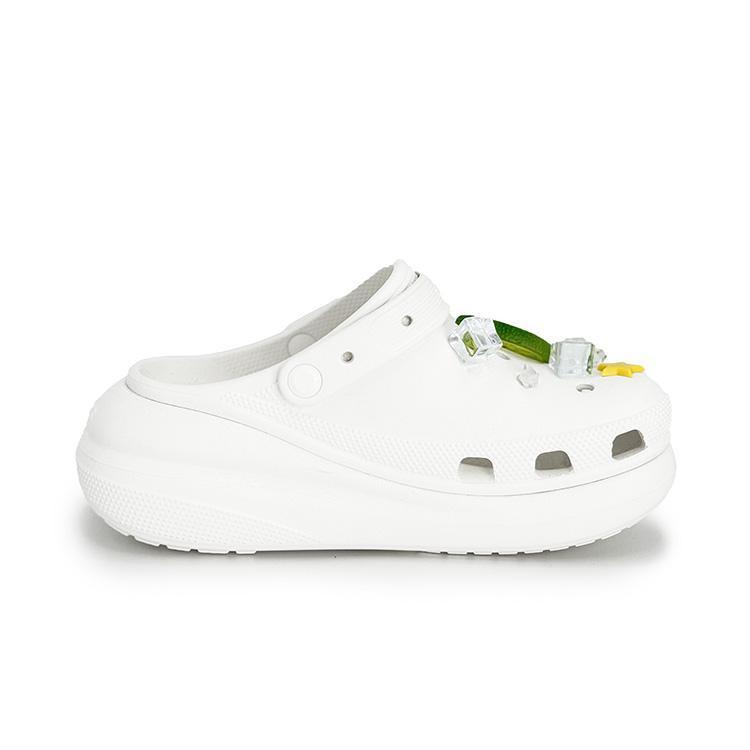 Crocs Клоги Crush EVA Лимонный лед Кубик льда Фруктовые аксессуары Милые и свежие Обувь с отверстиями Женский Шартрезно-зеленый