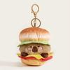 Cheese Plush Toy Keychain Soft Doll Pendant Creative Capybara Burger Keychain  Decorations