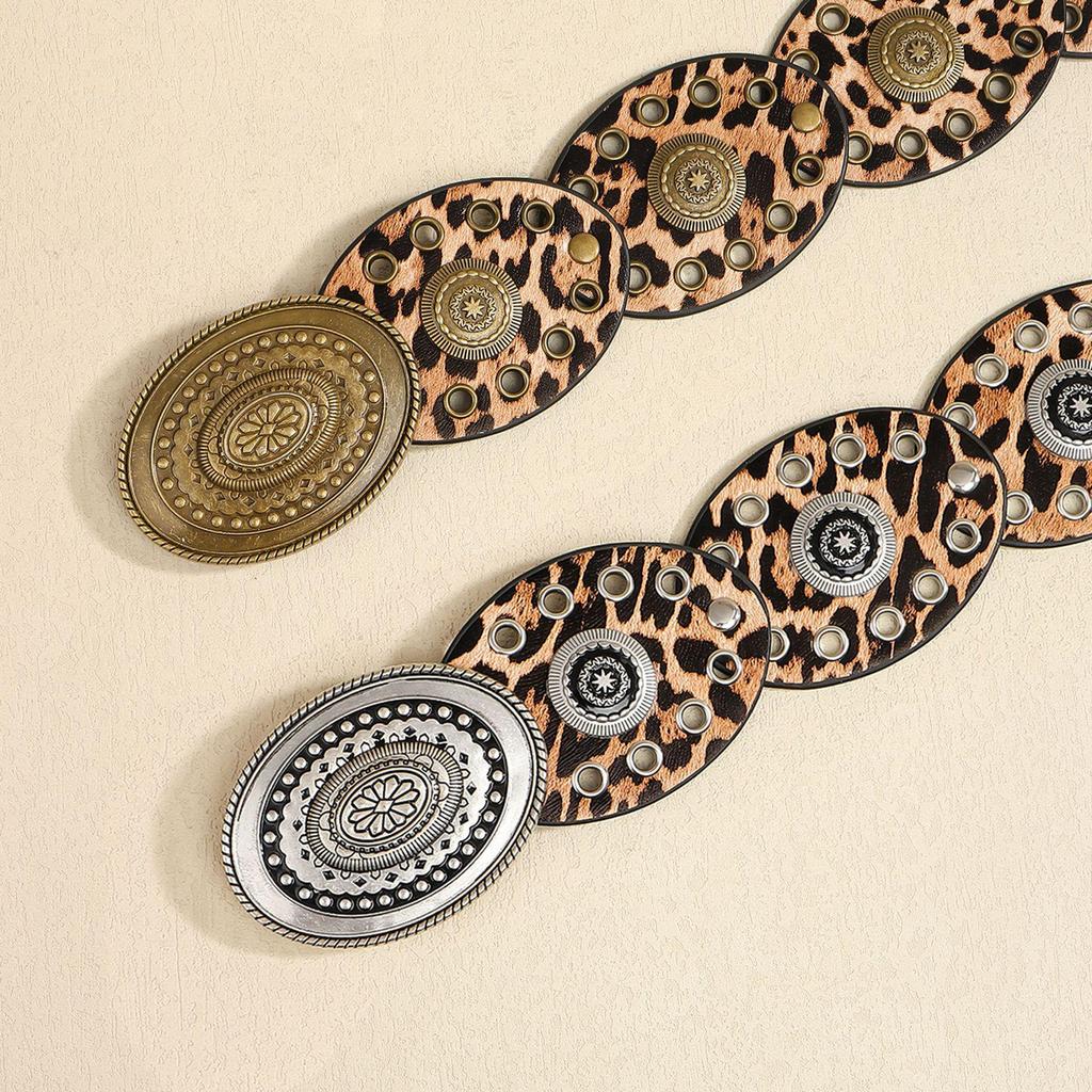 Женский ретро-платье с овальным поясом-люверсами в стиле пустоши