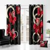 Красная роза Печать занавески 2 шт. оконная обработка для спальни офиса кухни гостиной кабинета домашнего декора украшения комнаты эстетика