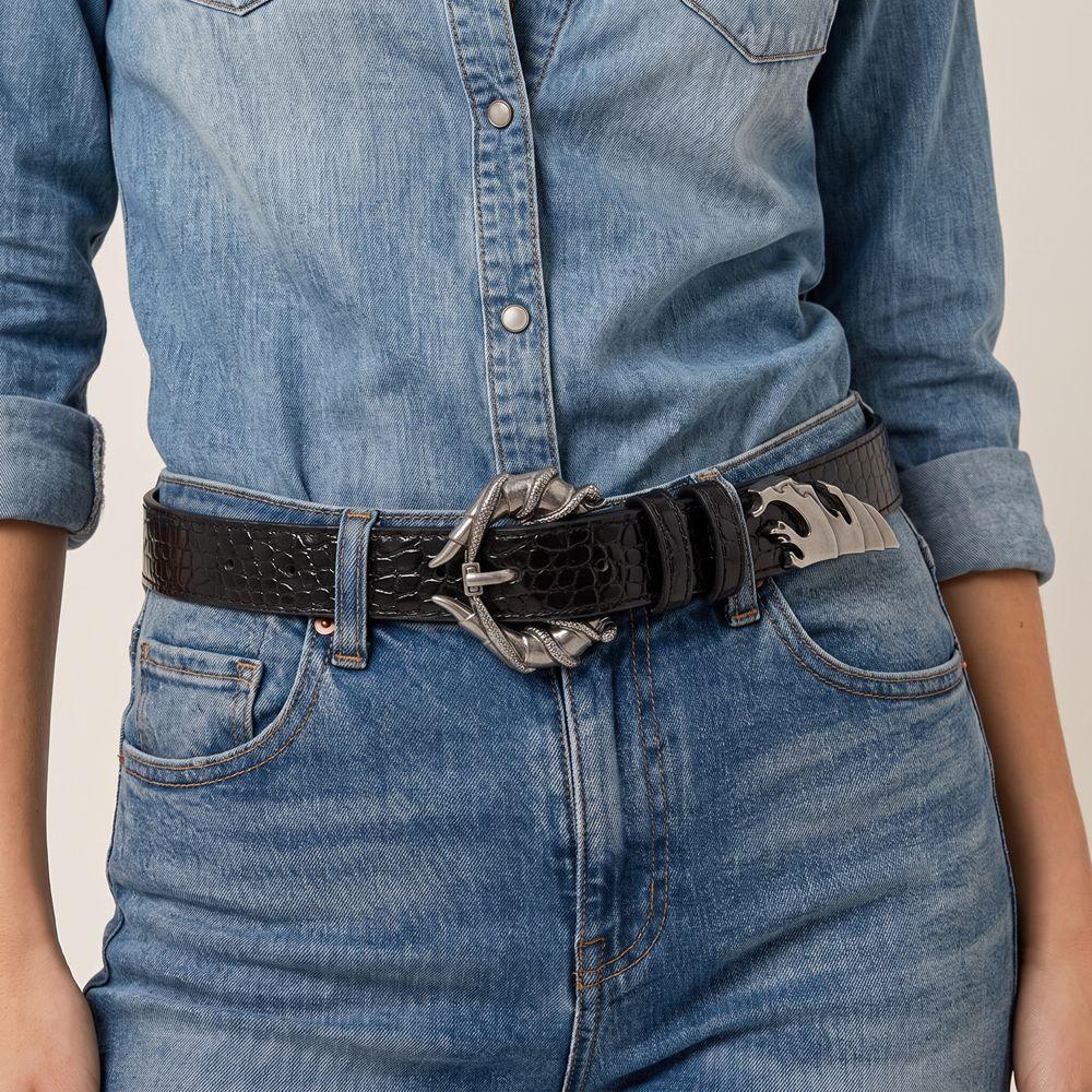 Irregular Double Snake Belt PU Leather Women Belt Trend Y2K Rivet Belt Unisex