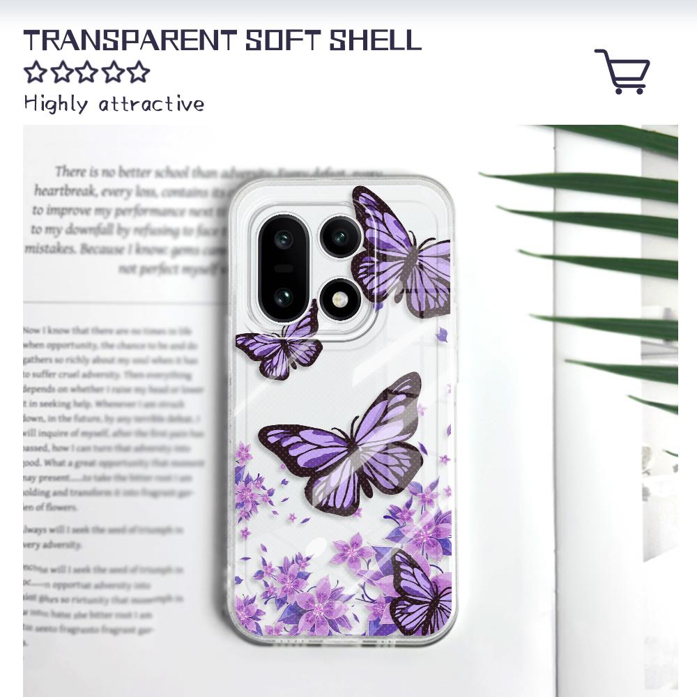Sky Butterfly Transparent Phone Case For Oneplus 15 13T 13R 12 12R 11R 10R 10 Pro 9RT Nord 2 5 CE2 CE5 5G Soft TPU Cover