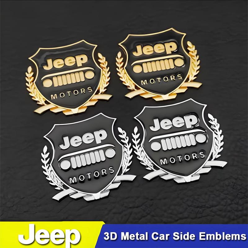 2Pcs Metal Emblem Sticker Car Badge Decoration Decals For Jeep Wrangler Rubicon Renegade Compass Grand Cherokee Patriot Liberty