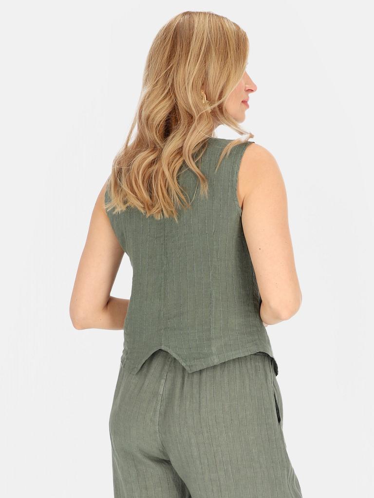 WOMEN' STRIPED LINEN VEST