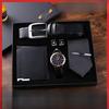 Boutique Gift Set: Belt, Wallet, Tie, Large Dial Quartz Watch, Random Cufflinks & Tie