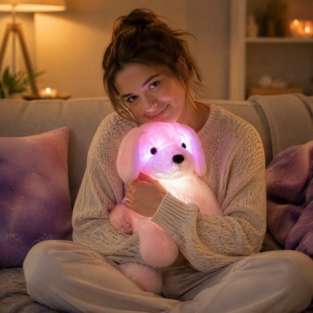 LED Glowing Plush Toy Soft Plush Fabric Light Up Toy Luminescent Doll Daily Companion
