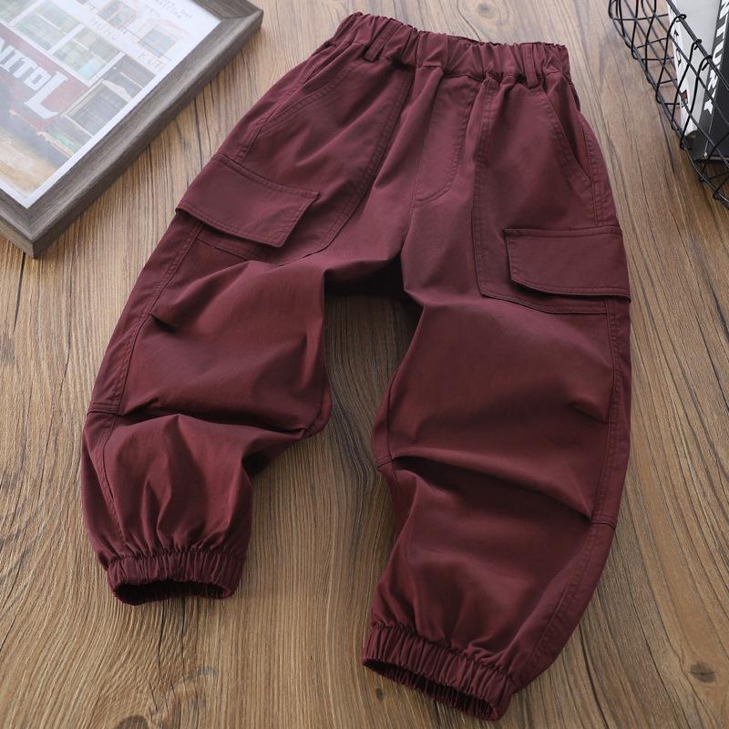 Детские брюки карго из выстиранного хлопкового твила 2025 - Классический и универсальный спортивный кэжуал