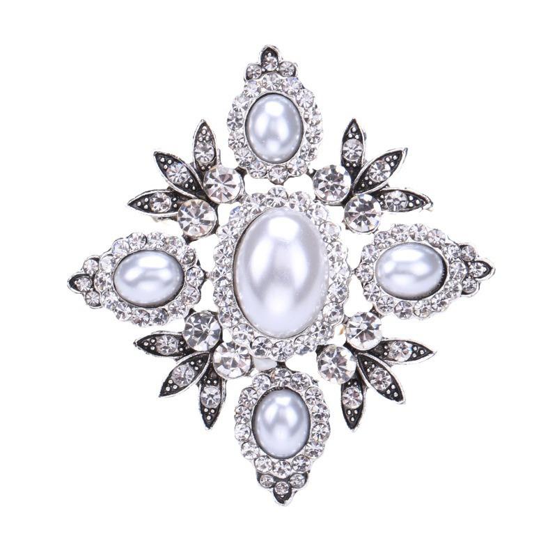 Vintage Baroque Pearl Brooch Exaggerated Cross Brooch Brooch Fashion Multifunctional Clothing Accessories