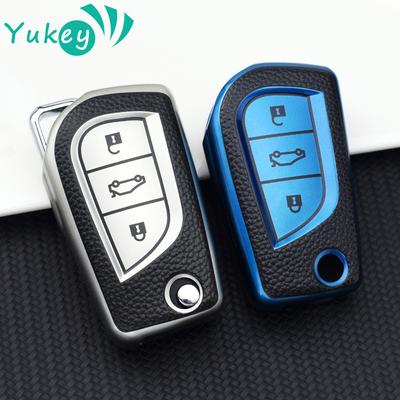 Для Toyota Aygo Yaris Highlander Camry RAV4 брелок для ключей из ТПУ с 3 кнопками, чехол для ключей от автомобиля, защитный чехол, брелок, автомобильные аксессуары