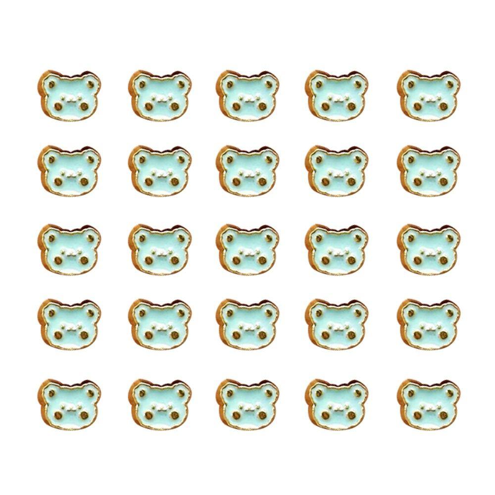 20pcs Metal Bear Head Buttons Mini Doll Shoes Buckles  DIY Doll Clothes Accessories