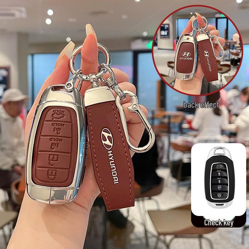 2022 Hyundai Custu Key Cover: Durable Metal & Leather Protective Case
