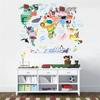 Новая карта мира, наклейки на стену с изображением животного мира, украшение для гостиной, спальни, самоклеящиеся наклейки на стену