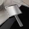 Silver Handheld Mirror Liquid Shape Vanity Mirror Beauty Makeup Mirror Women