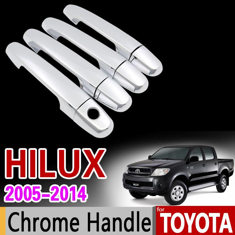 for Toyota Hilux 2005 - 2014 Chrome Handle Cover Trim AN10 AN20 AN30 SR5 2007 2008 2010 2013 Accessories Stickers Car Styling