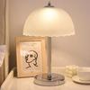 Warm Bedroom Night Light Creative Petal Mushroom Bedside Night Light Minimalist Desk Modern Glass High-End Table Lamps