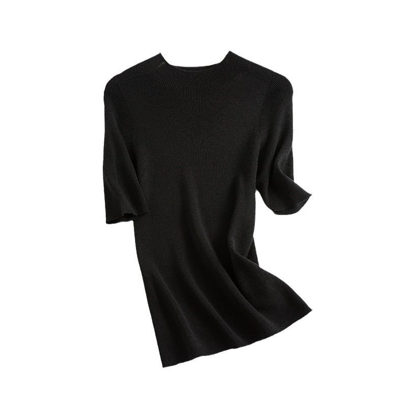 Autumn and Winter New Worsted Seamless Full Wool Machine Washable Wool Sweater Female Slim and Thin Inside