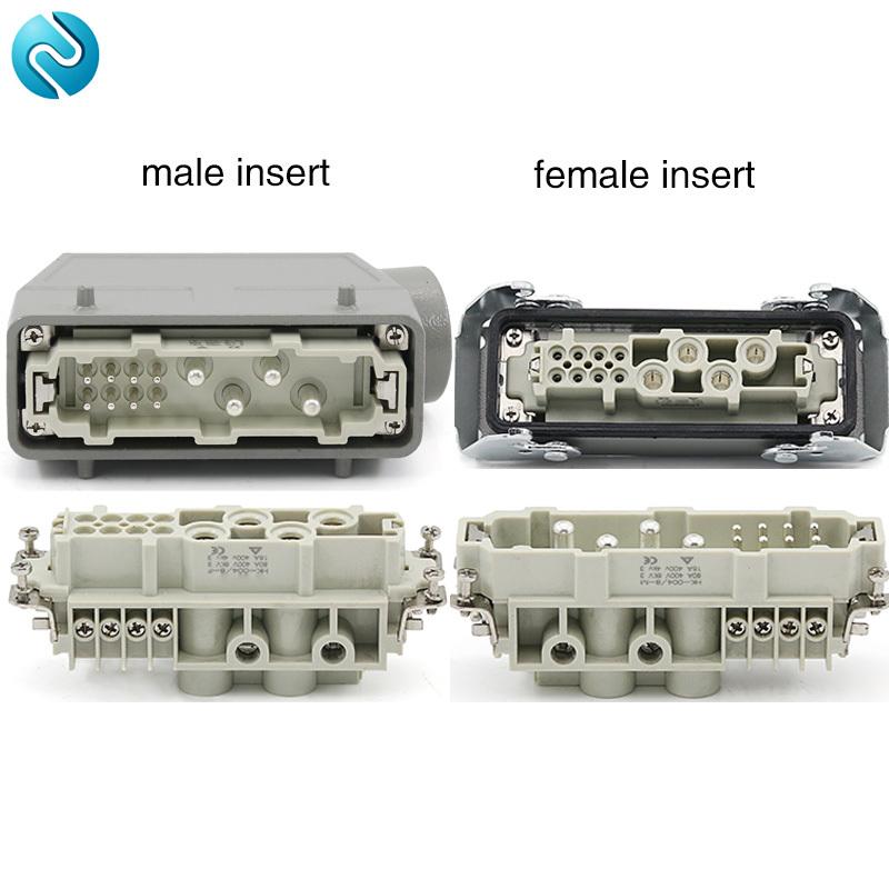 Rectangular Heavy Duty Connector HDC-HK-4/8 12 Core P Waterproof Aviation Industrial Machine Tool Plug Socket 80A+16A 500V