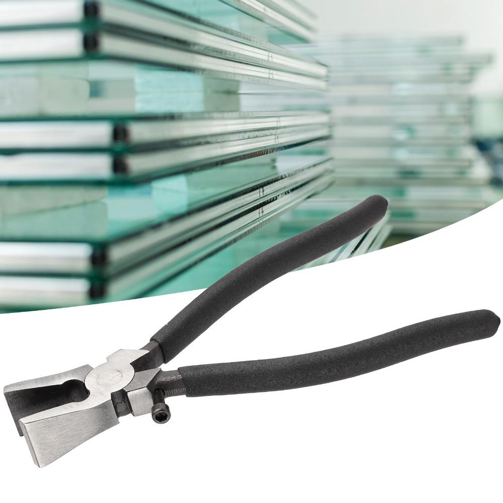 Black Glass Pliers Rubber Tips Flat Nose Pliers Glass Breaking Tool Stained Glass and Mosaics Work