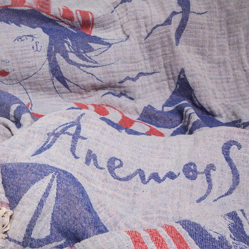 Anemoss Turkish Beach Towel 39 x 70 100% Cotton Extra Large Turkish Peshtemal