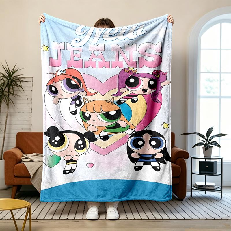 The Powerpuff Girls Soft and comfortable flannel Suitable for sofas living rooms outdoor camping travel and also makes a great anniversary gift