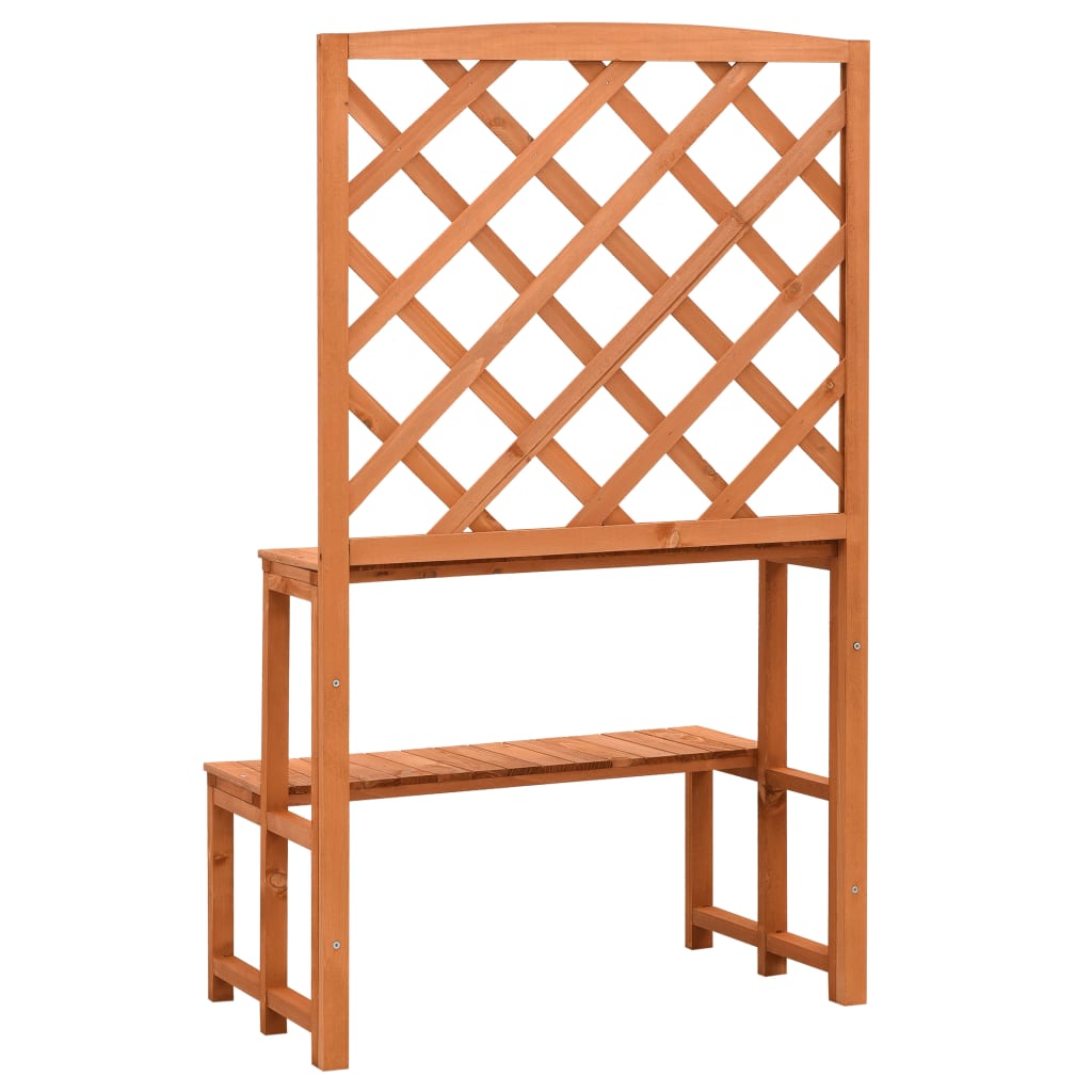 Flower Stand with Trellis Orange 70 x 42 x 120 cm Solid Pine Wood