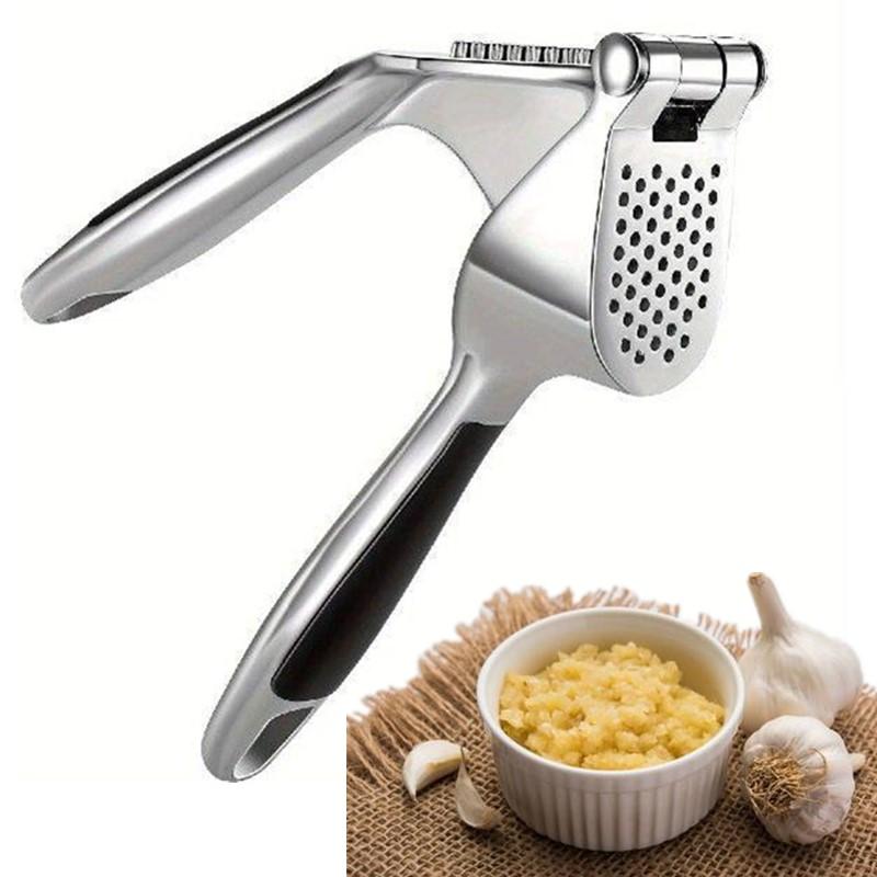 Heavy Duty Zinc Alloy Garlic Press Ergonomic Non-slip Handle Durable Ginger Crusher for Home Meal Preparation