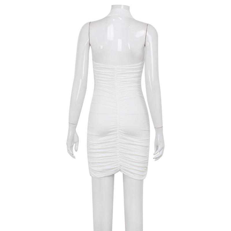 Сексуальное летнее женское модное платье темперамент с V-образным вырезом и глубоким вырезом на шее, облегающее платье с запахом на ягодицах