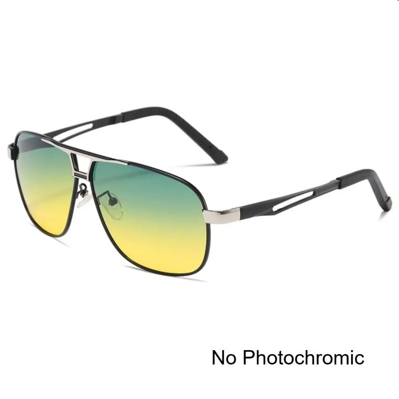 Мужские поляризационные фотохромные солнцезащитные очки для ночного видения, авиаторы, линзы с изменяемым цветом, желтые, для вождения