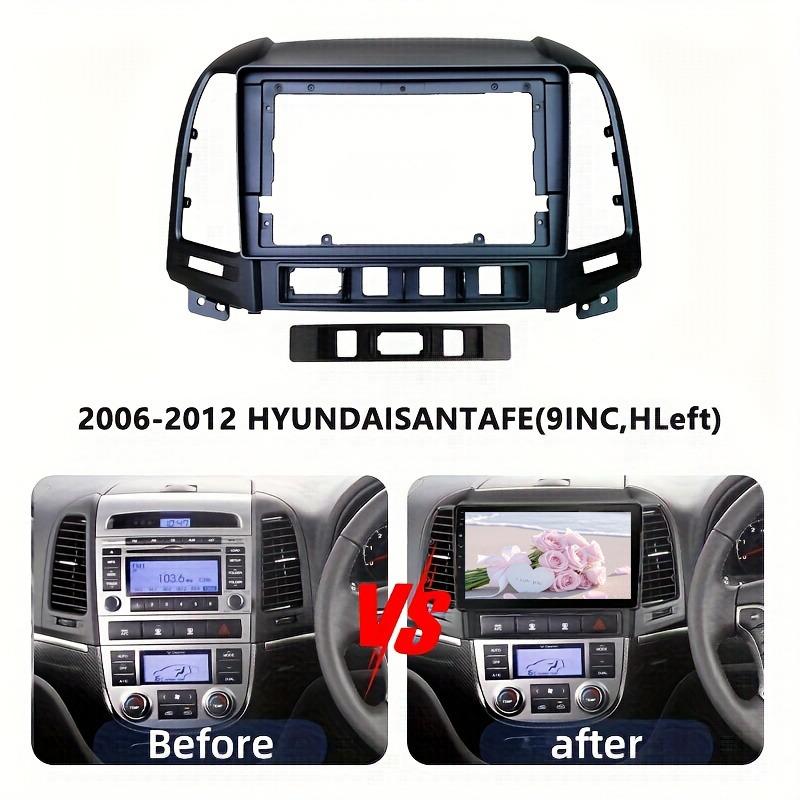 9-дюймовая автомобильная рамка для HYUNDAI SANTAFE 2006-2012 LHD Панель приборной панели Комплект отделки Двойной DIN Рамка для GPS Панель