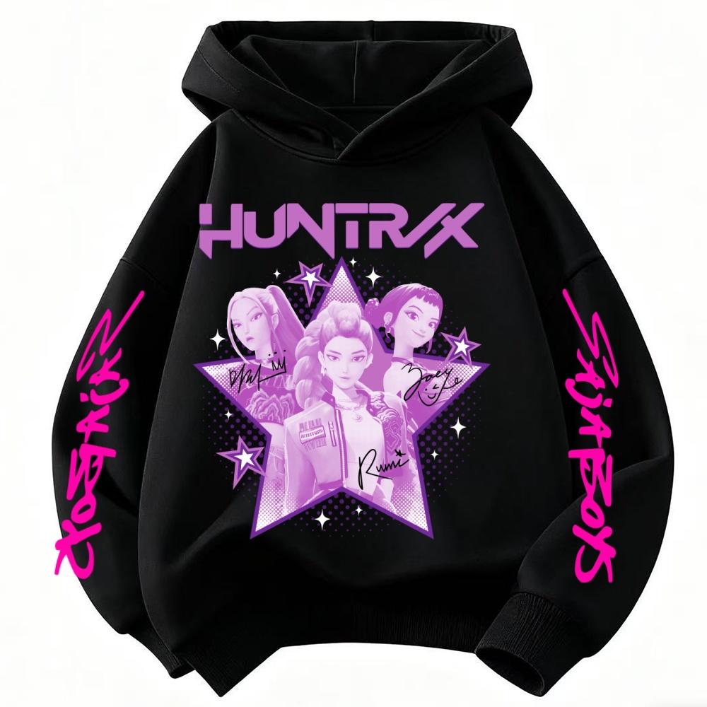 KPop Demon Hunter Huntrix Детская толстовка Осень Мальчики Девочки Мода Уличный Пуловер Детская одежда