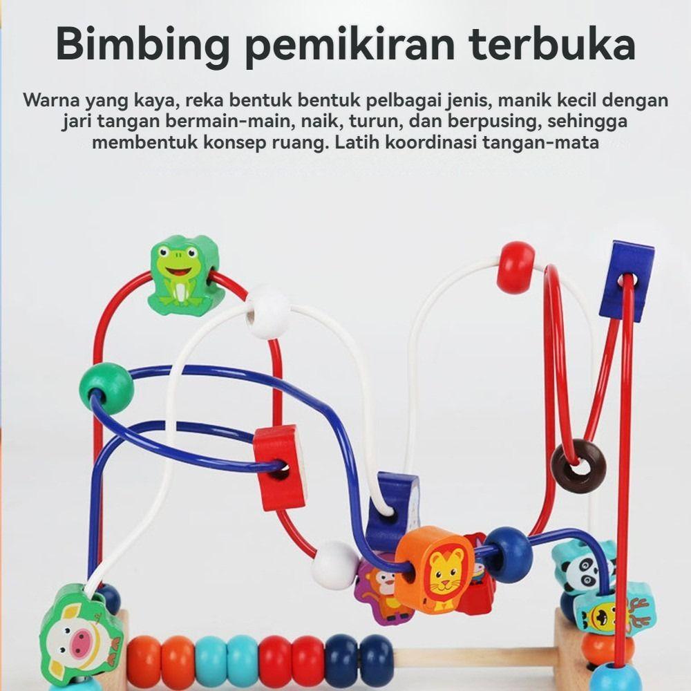 Wooden Beads Bead Maze Math Puzzle Intelligence Building Blocks Early Education Toys Children Kids