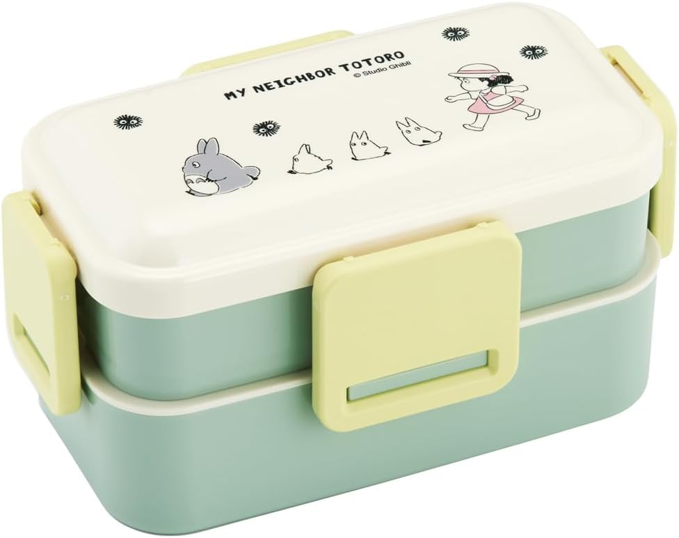 Studio Ghibli Bento Dishwasher and Microwave Soft and Made in Top Tier Bottom Tier Studio My Neighbor Totoro March Set Box, 2-Tier, Safe, Fluffy,