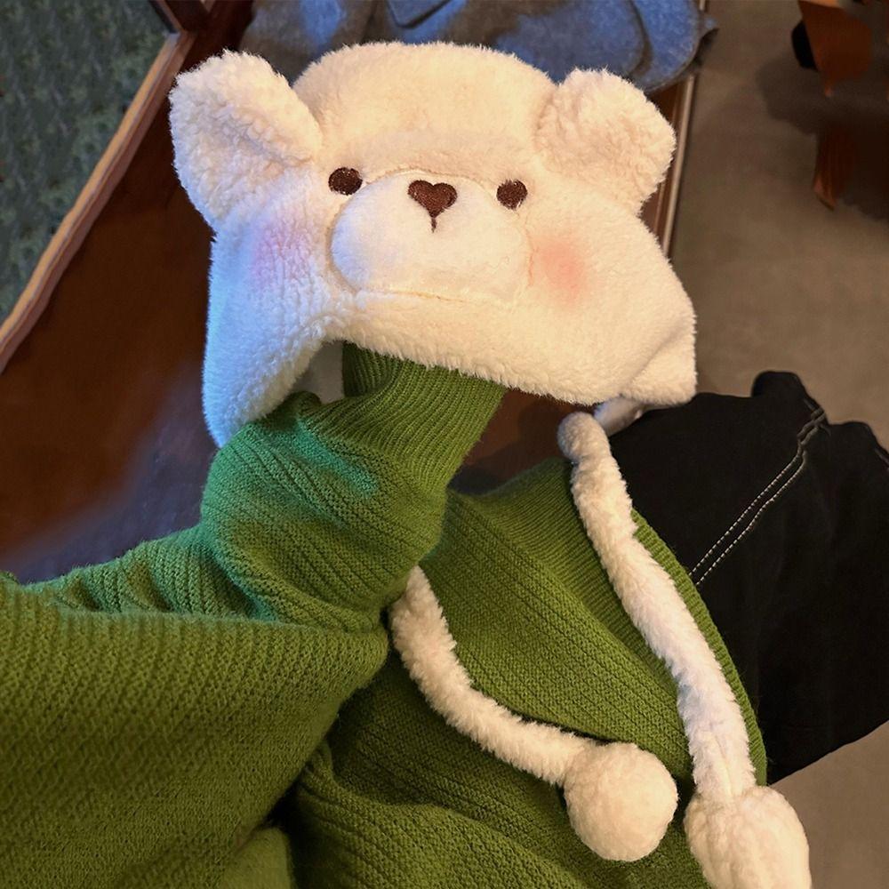 Fashion Cute Bear Ears Warm Windproof Cap Lamb Hair Cap Winter Hat Beanies