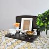 Buddhist altar, open type, memorial stage, natural color, printed veneer, for keeping as a personal memorial.