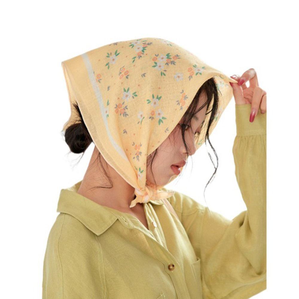 Bandanas Scarf Accessories Hair Band Square Scarf Flower Silk Scarf Female Printed Scarf