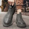 Модные тенденции Мужские классические ретро-ботинки «Челси» Комфортные кожаные ботинки ручной работы Precision Craft Высокие ботинки на толстой подошве