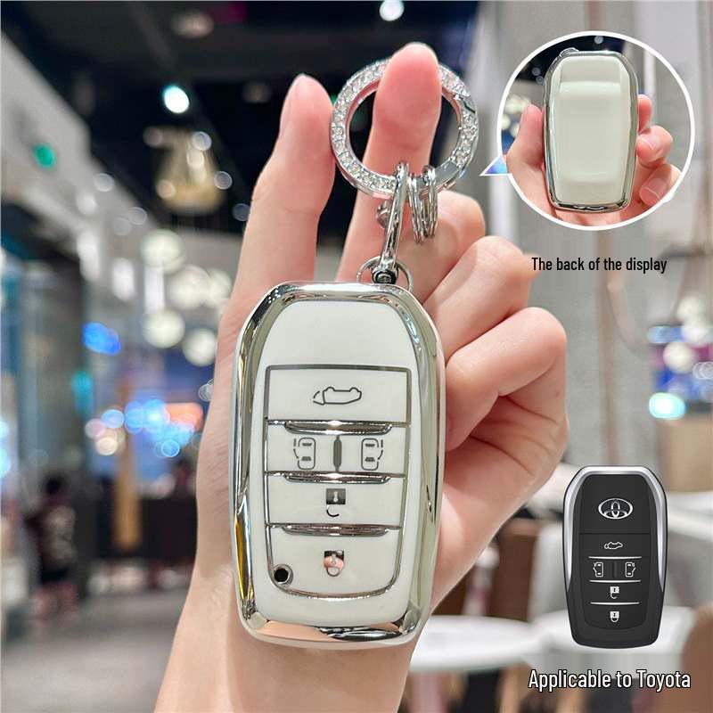 Silver Edge Key Case for Toyota Models: Corolla, RAV4, Camry, Vios, Highlander