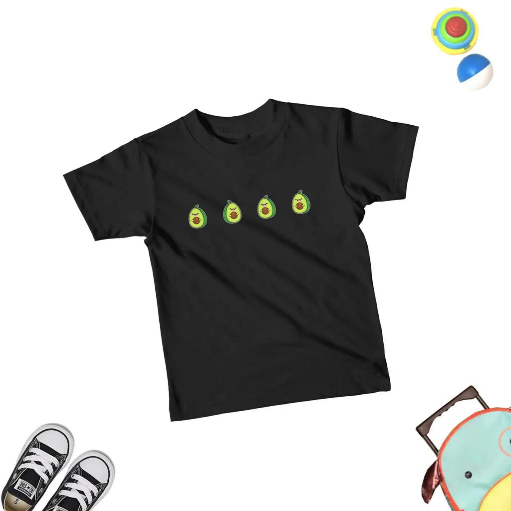 Cute Cartoon Avocado Print Kids T Shirt Soft Casual Lover Children Birthday Vintage Unisex Homme Stretched Streetwear