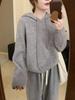 Gentle Temperament Loose Fit Slimming Hoodie for Women - Skin-Friendly, Warm, Spring/Summer Solid Color