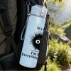 1PC It's Fine Everything Is Fine Black Hedgehog 750ml Color Plastic Sports Water Bottle Leakproof Flip Straw Lid Suitable for Sports Office Home Use