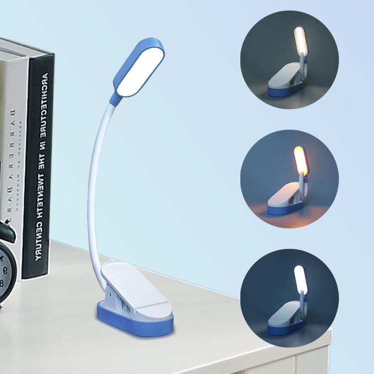 Светодиодная лампа-клипса для чтения с USB-подзарядкой: Защита глаз, Портативный мини-настольный светильник для студентов и ночного чтения