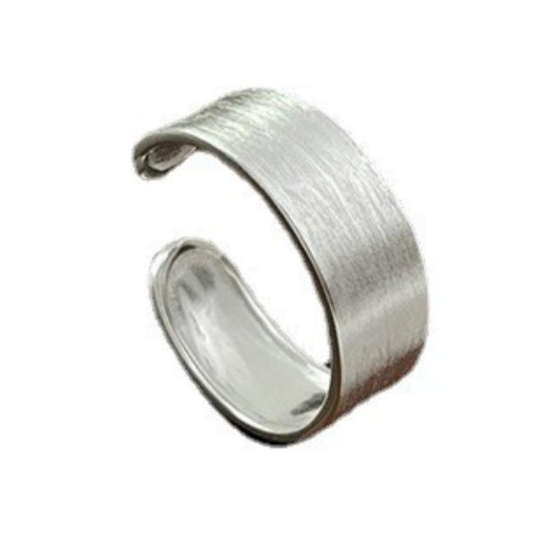 Кольцо из стерлингового серебра 925 пробы с широкой матовой поверхностью и нишевым дизайном, элегантный японский и корейский браслет