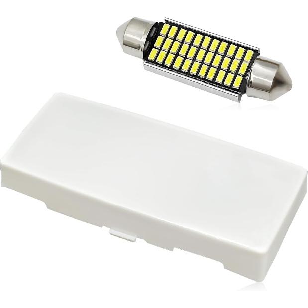 Dome Light Lens Cover Interior Roof Map Housing with LED White Blubs, Compatible with Chevy S10 1982-2003, Blazer 1973-1991, S10 Blazer 1983-1991,