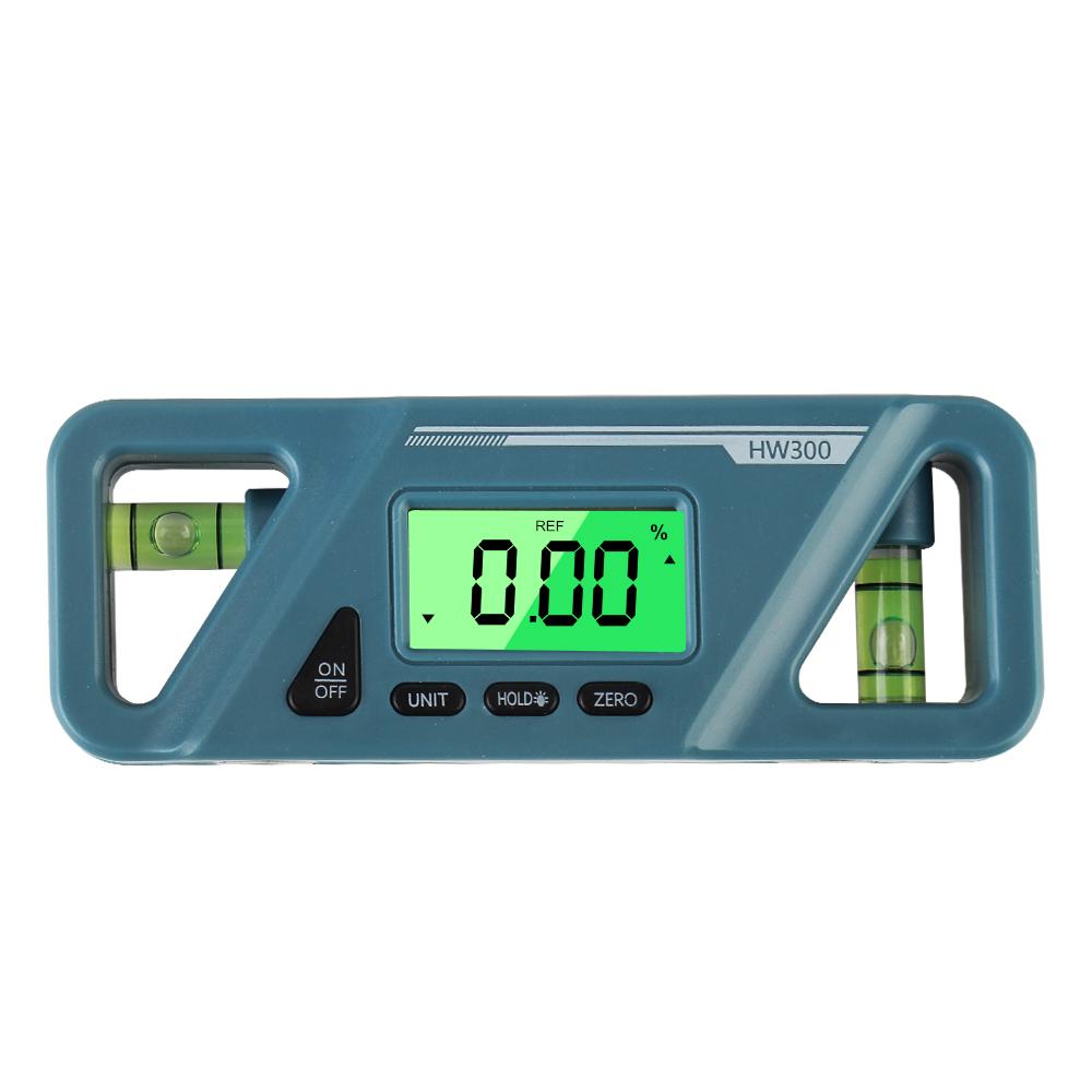 С подсветкой уровня коробки ЖК-дисплей HW300 цифровой горизонтальный угловой измерительный прибор магнитный угломер инклинометр деревообработка