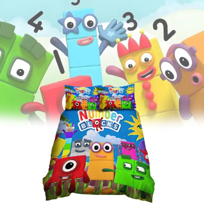 Комплект постельного белья «Цифровые блоки Numberblocks» с активной печатью для современного декора спальни
