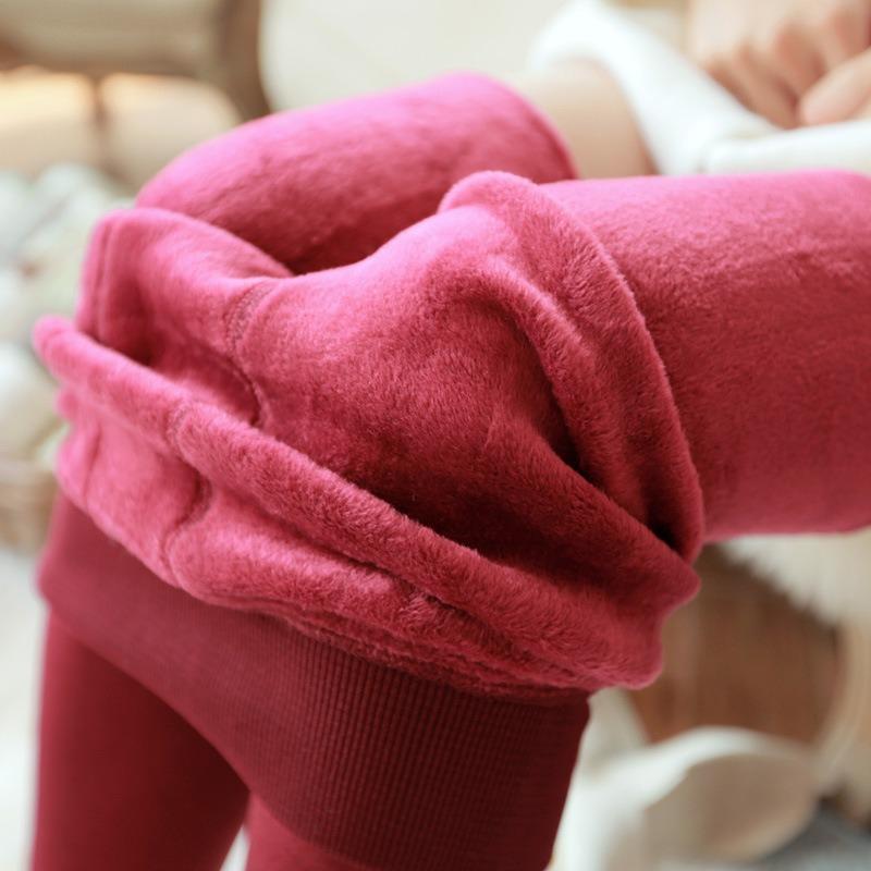 200g Autumn and Winter Women's Pearl Fleece Leggings Step On the Feet, Fleece Thickened and Warm, Seamless Outer Wear Integrated Pants Supply