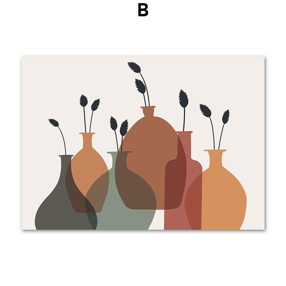 Солнечные листья Радуга Абстрактная геометрия Бохо Скандинавская настенная живопись Галерея постеров и принтов Настенная картина для декора гостиной