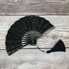 Мини складной веер с кисточками, легкий ручной веер в китайском стиле из бумаги, портативный летний охлаждающий вентилятор, украшение для костюма на вечеринку, аксессуары